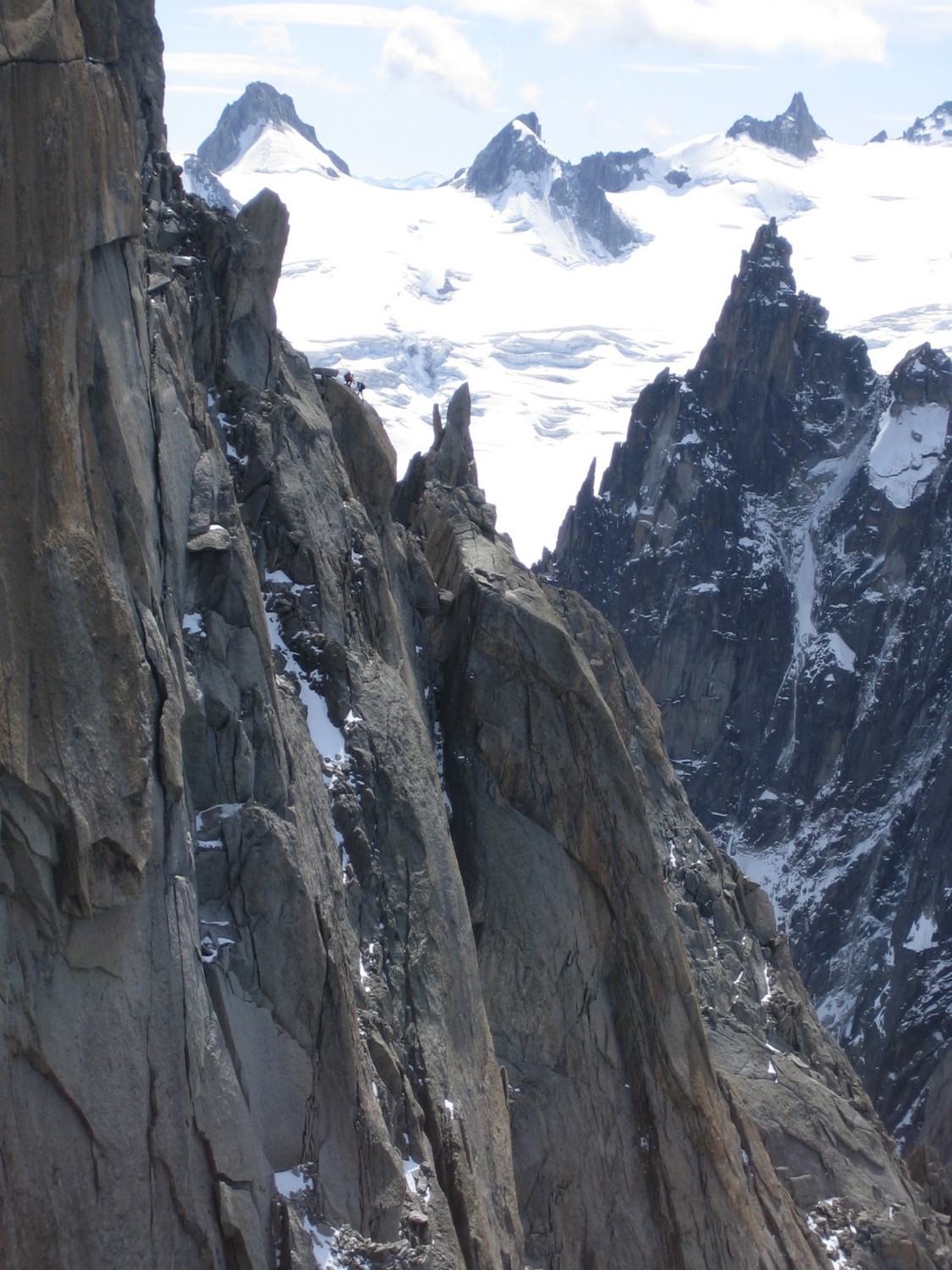 cordée dans la descente du Grépon