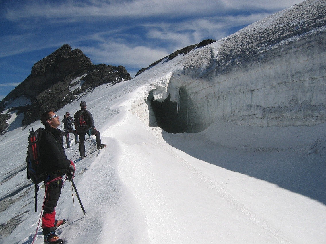 Glacier Sassière : crevasse bien béante