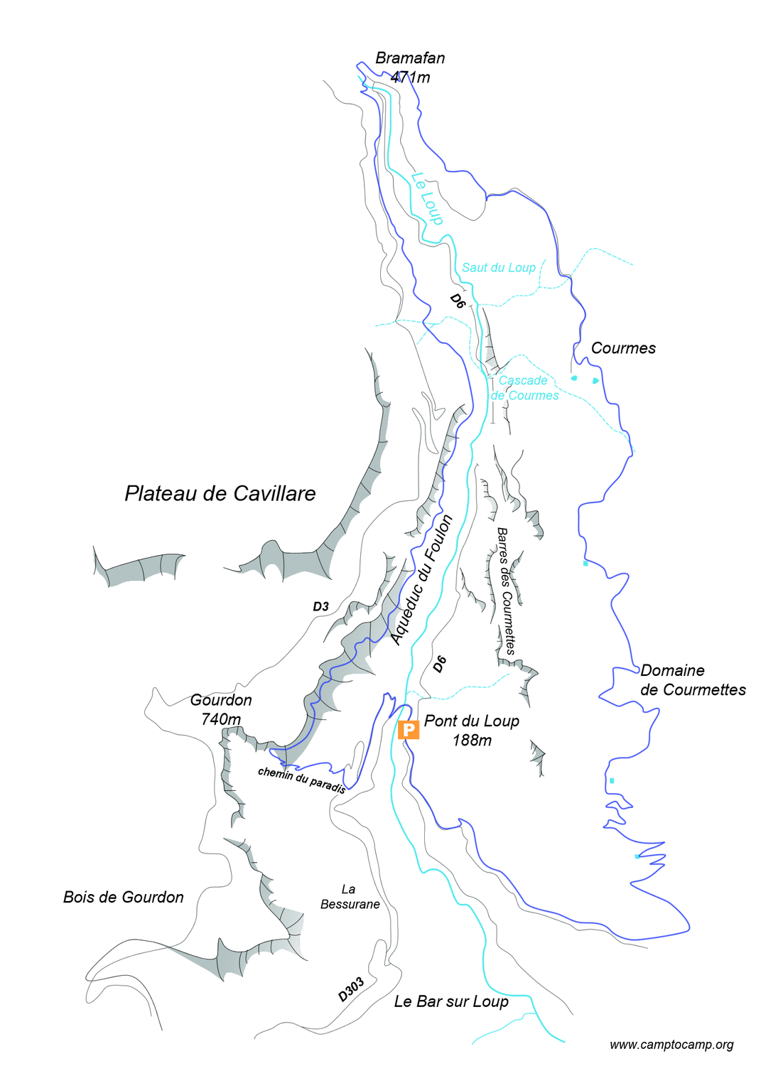 Itinéraire Balcons du Loup