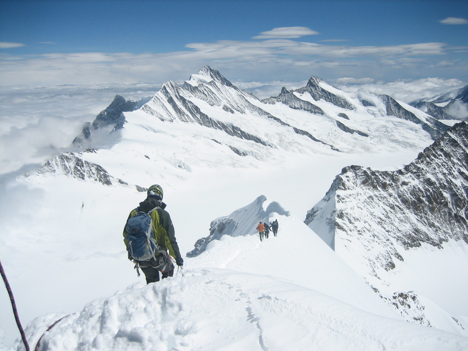 Mönch : arête en cours d'autoroutification