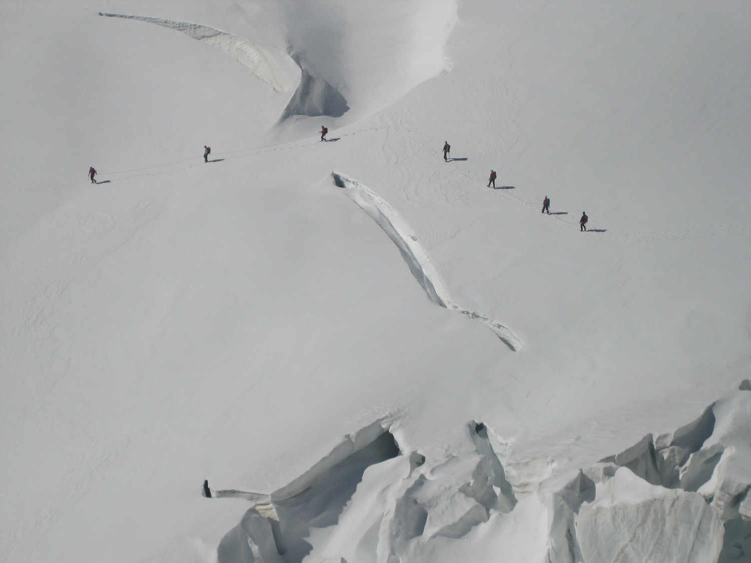 Variante de descente au milieu des crevasses