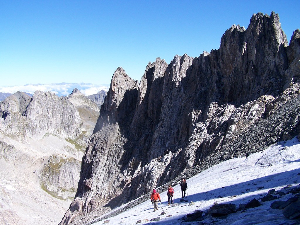 Au sommet du glacier de Celliers, gd pic de la lauzière
