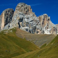 Terres noires devant la Grohmanspitze (Sasso Levante) avec Torre Innerkofler à G et Cinque Ditta à D