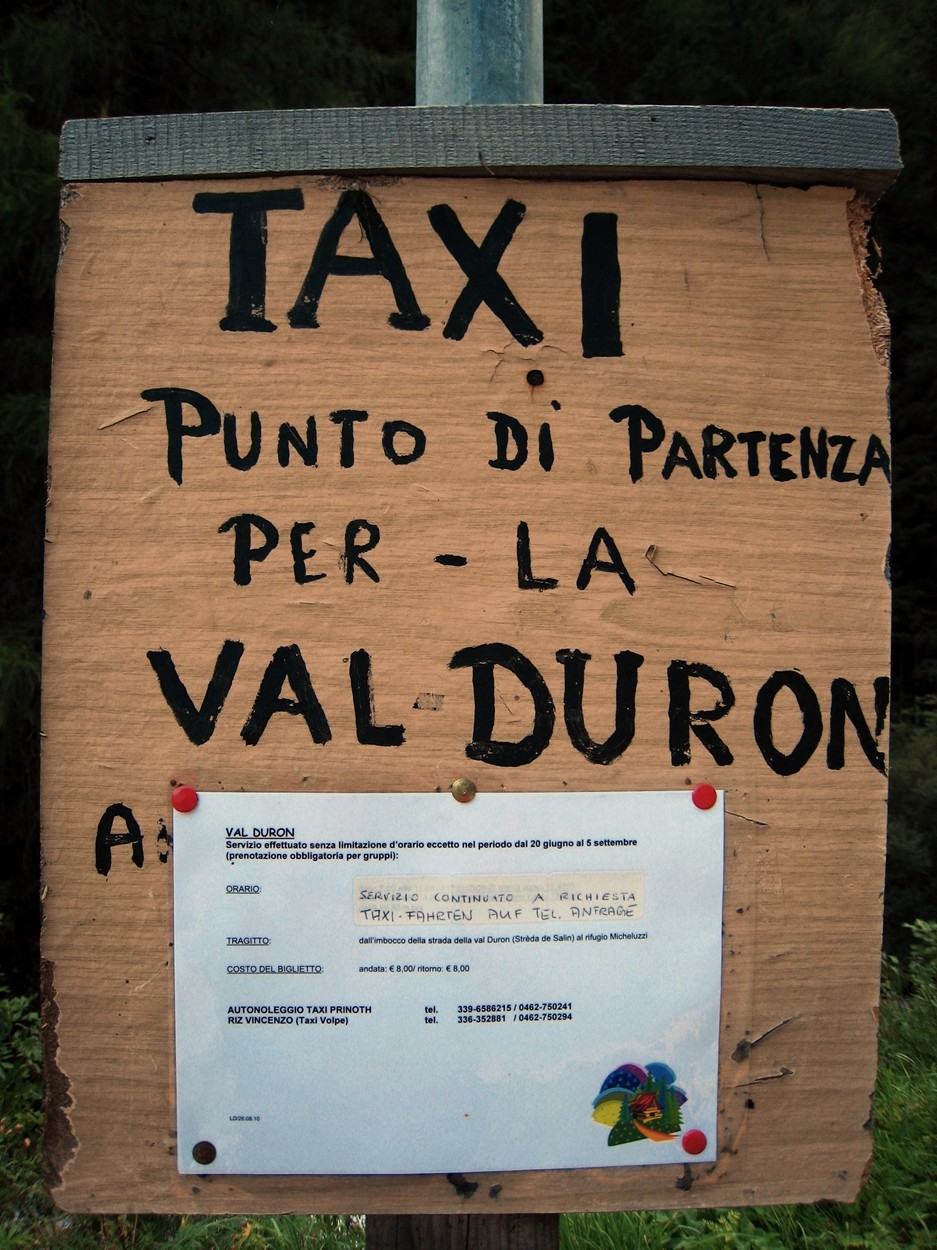 Horaires de taxi dans le Val Duron