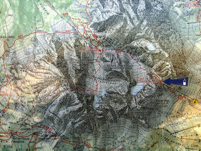 Carte du groupe du Sassolungo Carte du groupe du Sassolungo