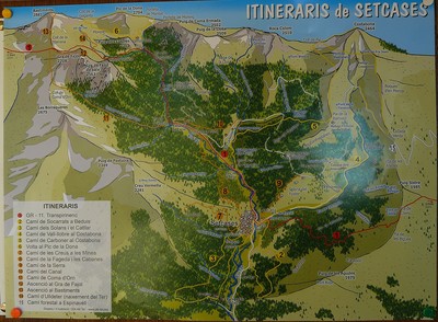 Les itinéraires de la vallée de Setcasas Les itinéraires de la vallée de Setcasas