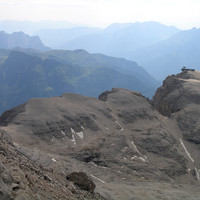 Forcella, rifugio et Sass Pordoï, face N
