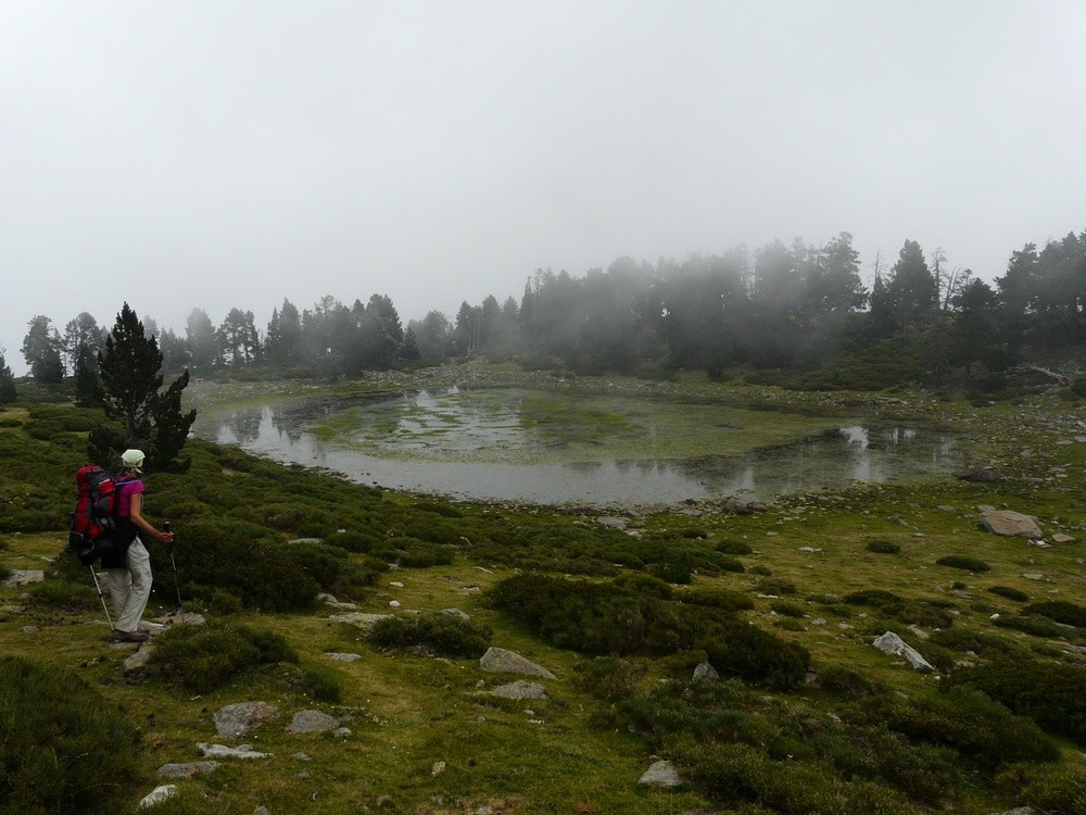 Brouillard en arrivant au lac des Estagnols