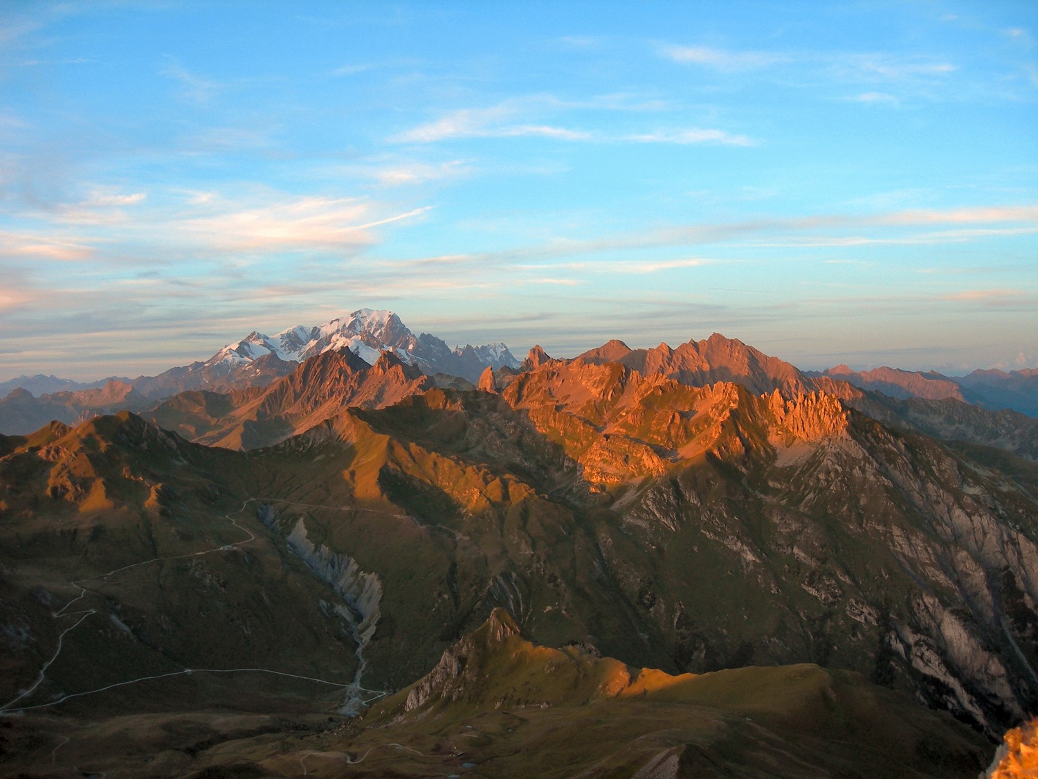 Soleil automnal sur le Massif du Mt Blanc
