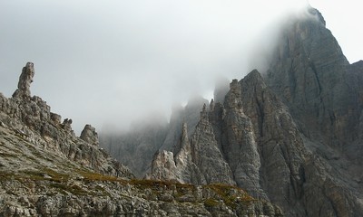 Saucisse de Francfort, arête N, sommet du Monte Paterno Saucisse de Francfort, arête N, sommet du Monte Paterno