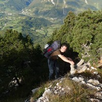 petit pas d'escalade sur le haut du pas du Fouda Blanc