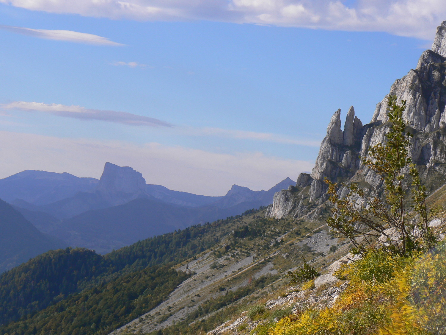 Vue sur les Sultanes et le Mont Aiguille