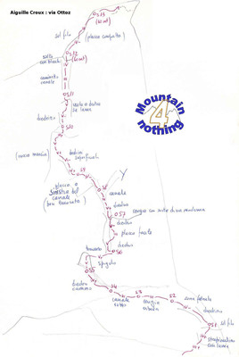 Schizzo Via Ottoz (Aiguille Croux) Schizzo Via Ottoz (Aiguille Croux)