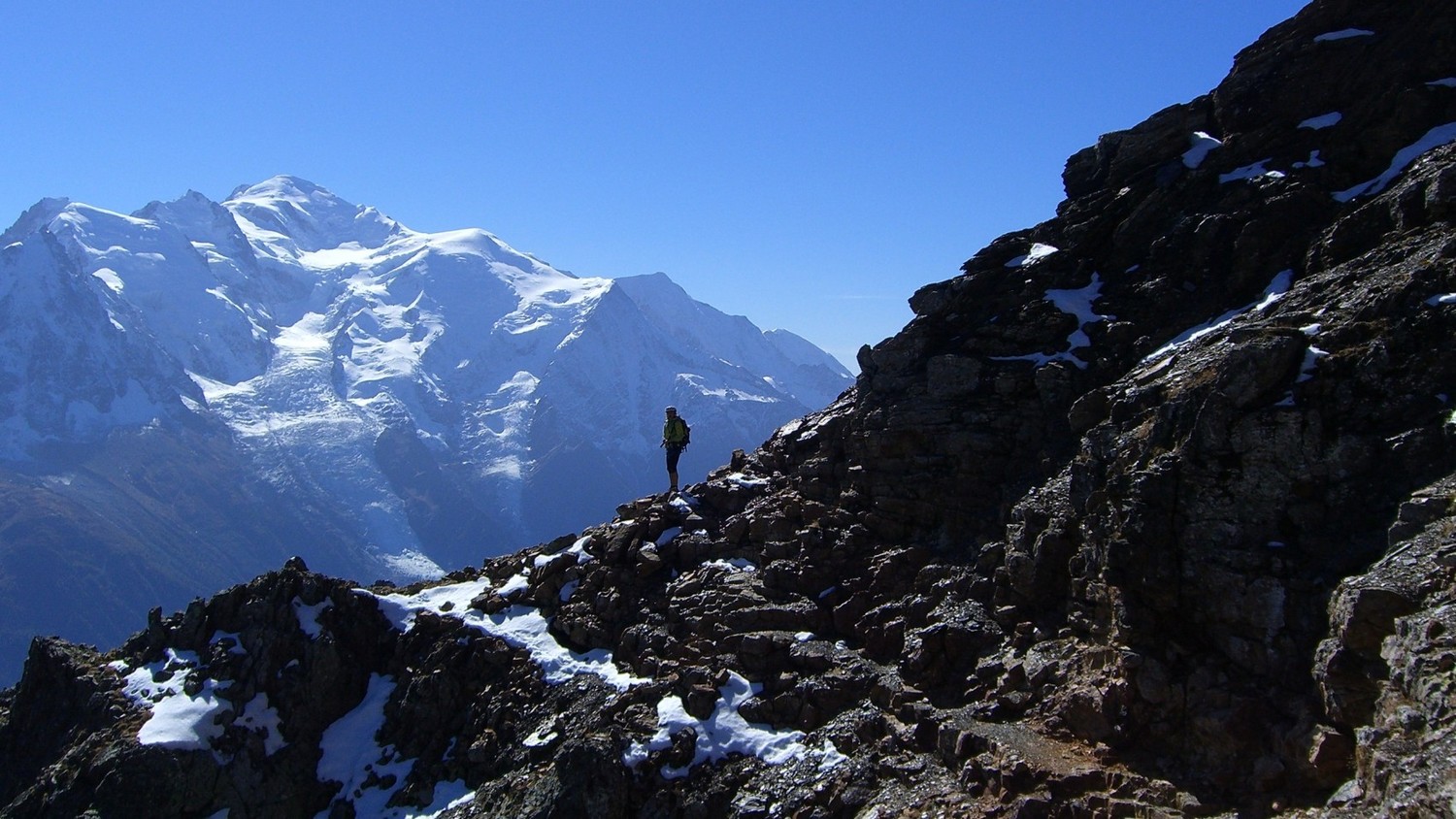 Aig du Belvedere- à la jonction des sédiments et du cristallin