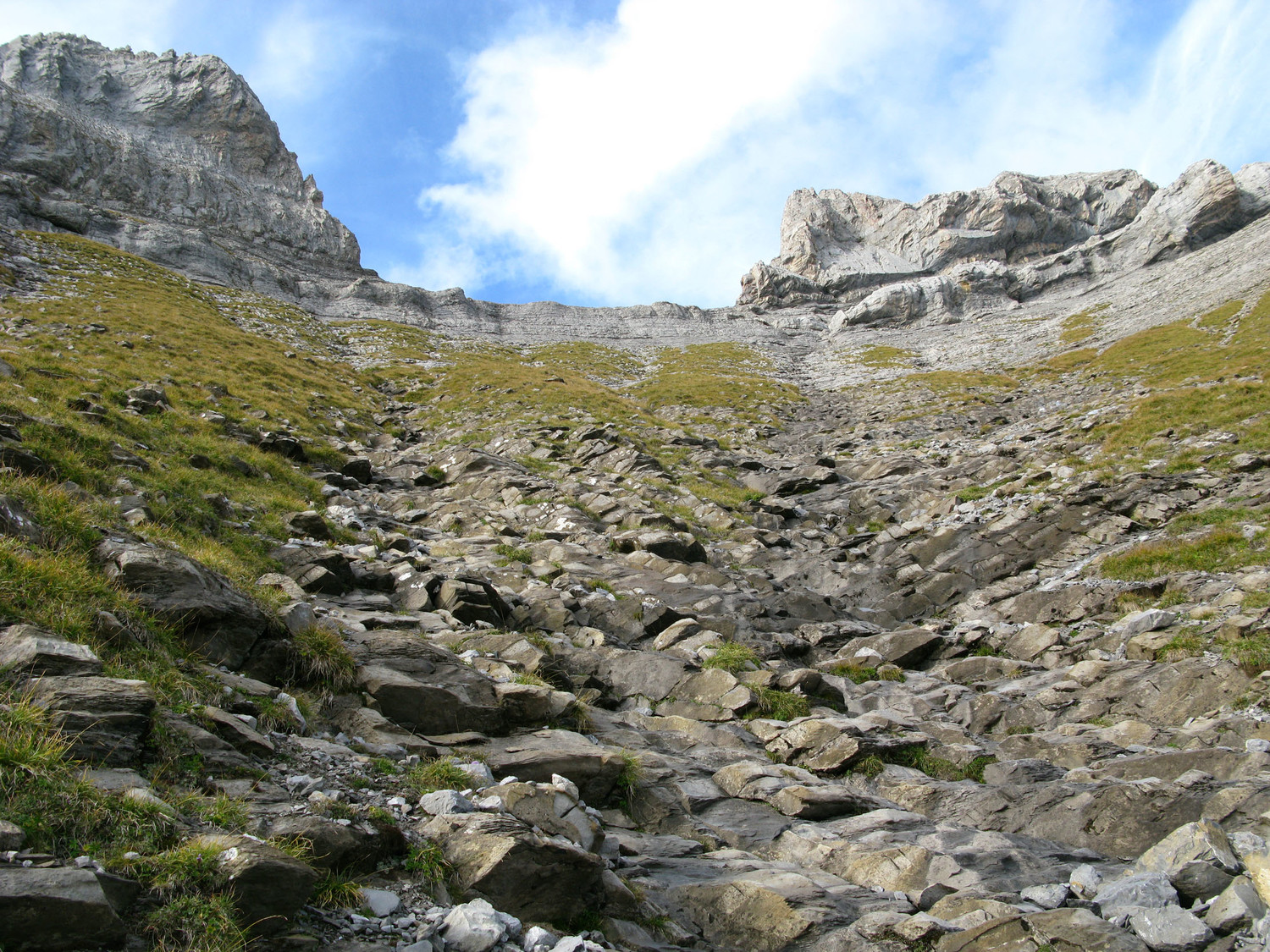 le milieu de la combe, dalles moutonnées