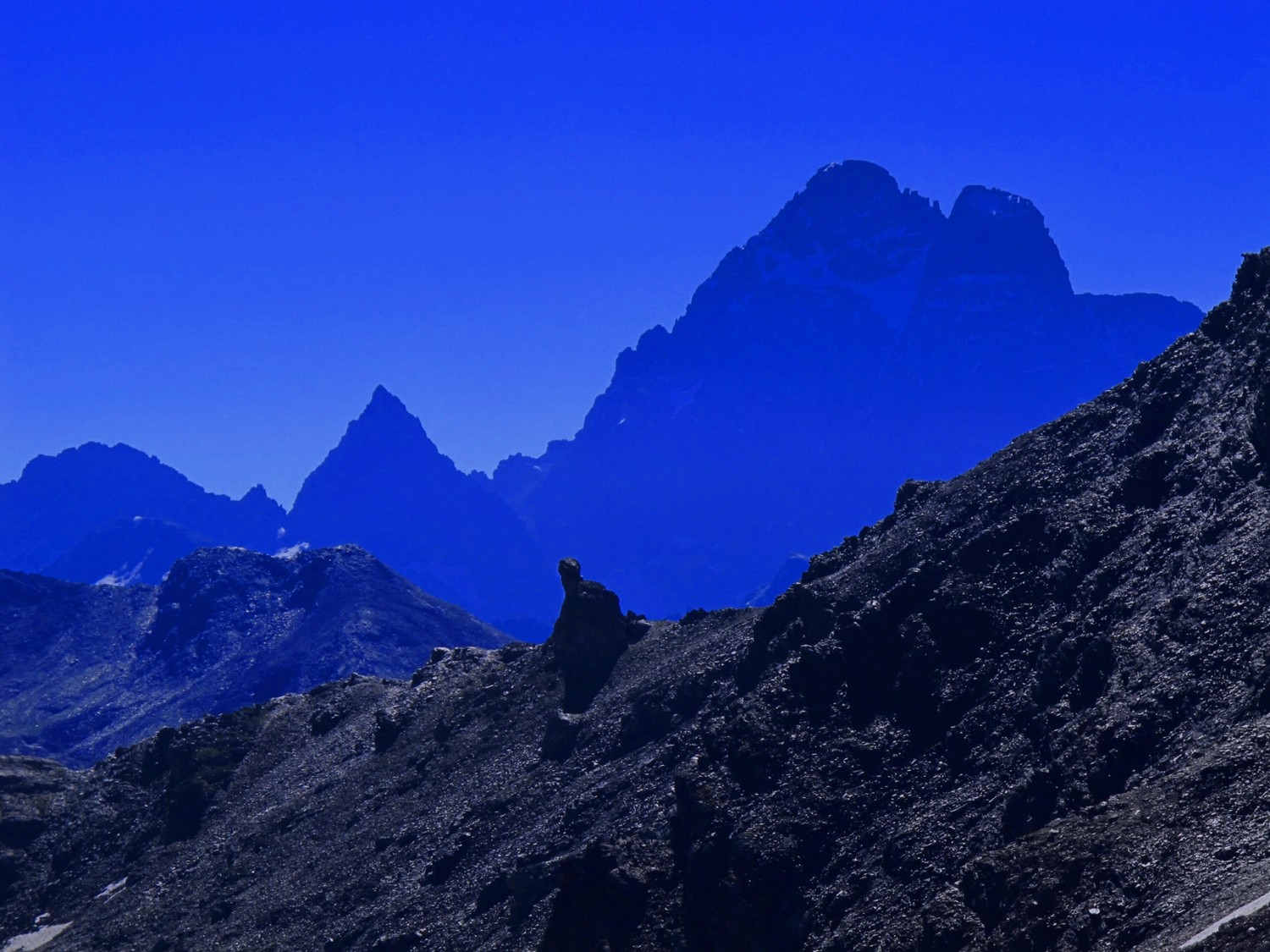 Mont Viso en montant au col de Chamoussière