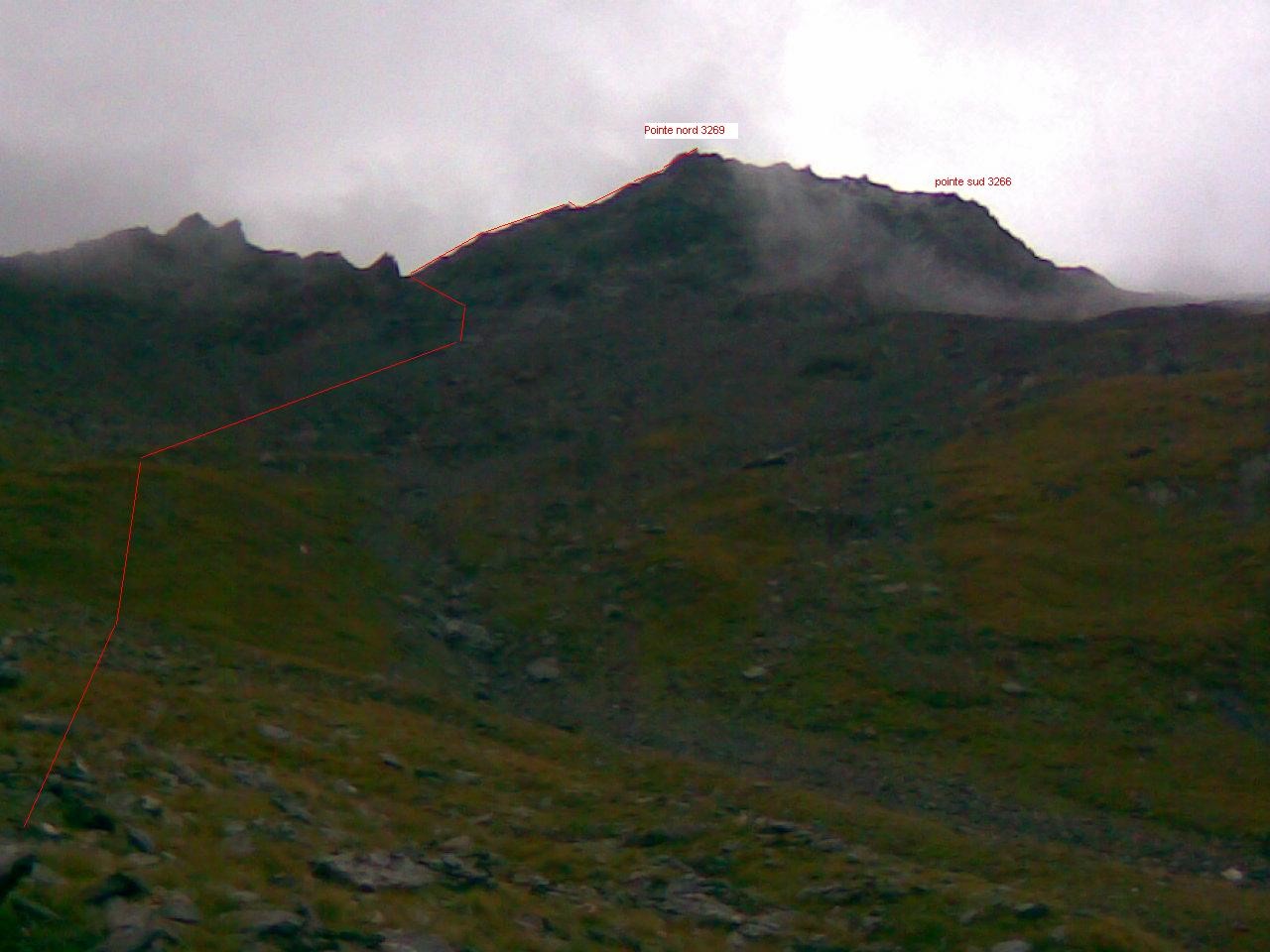 Itinéraire d'accès au sommet Nord des Bramanettes centrales