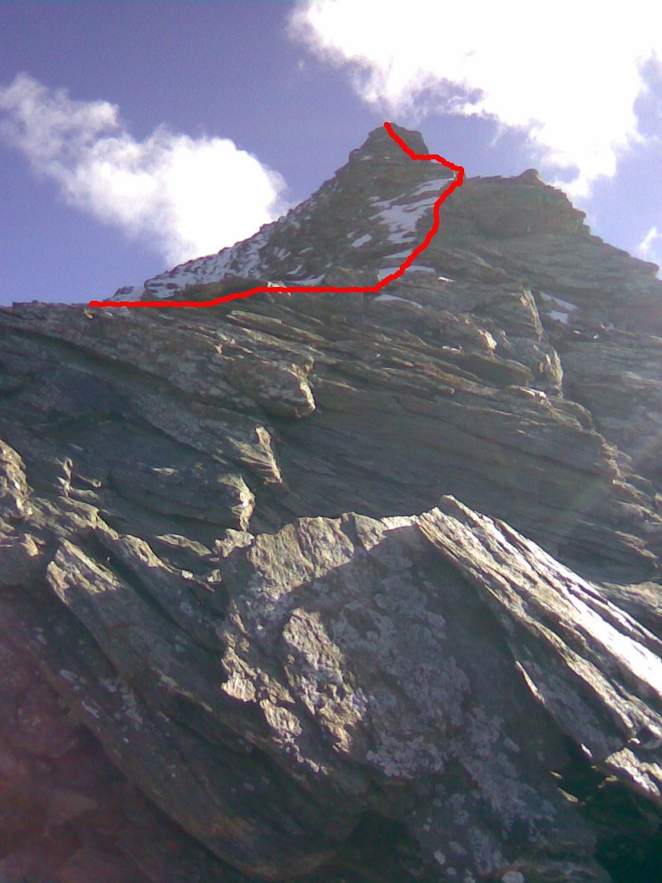Arête nord depuis le col 3059