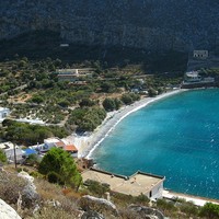 La plage d'Arginonda vue du secteur Sea Breeze (Kalymnos)