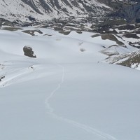 Trace de descente en raquettes