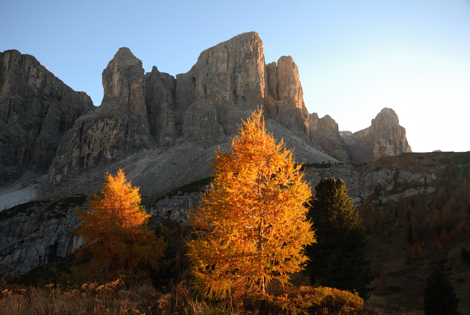 Groupe de Sella vu du Passo Gardena
