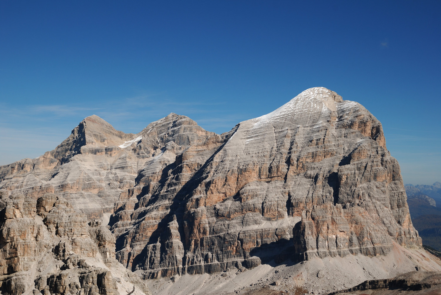 Massif des Tofanes depuis le sommet du Lagazuoi