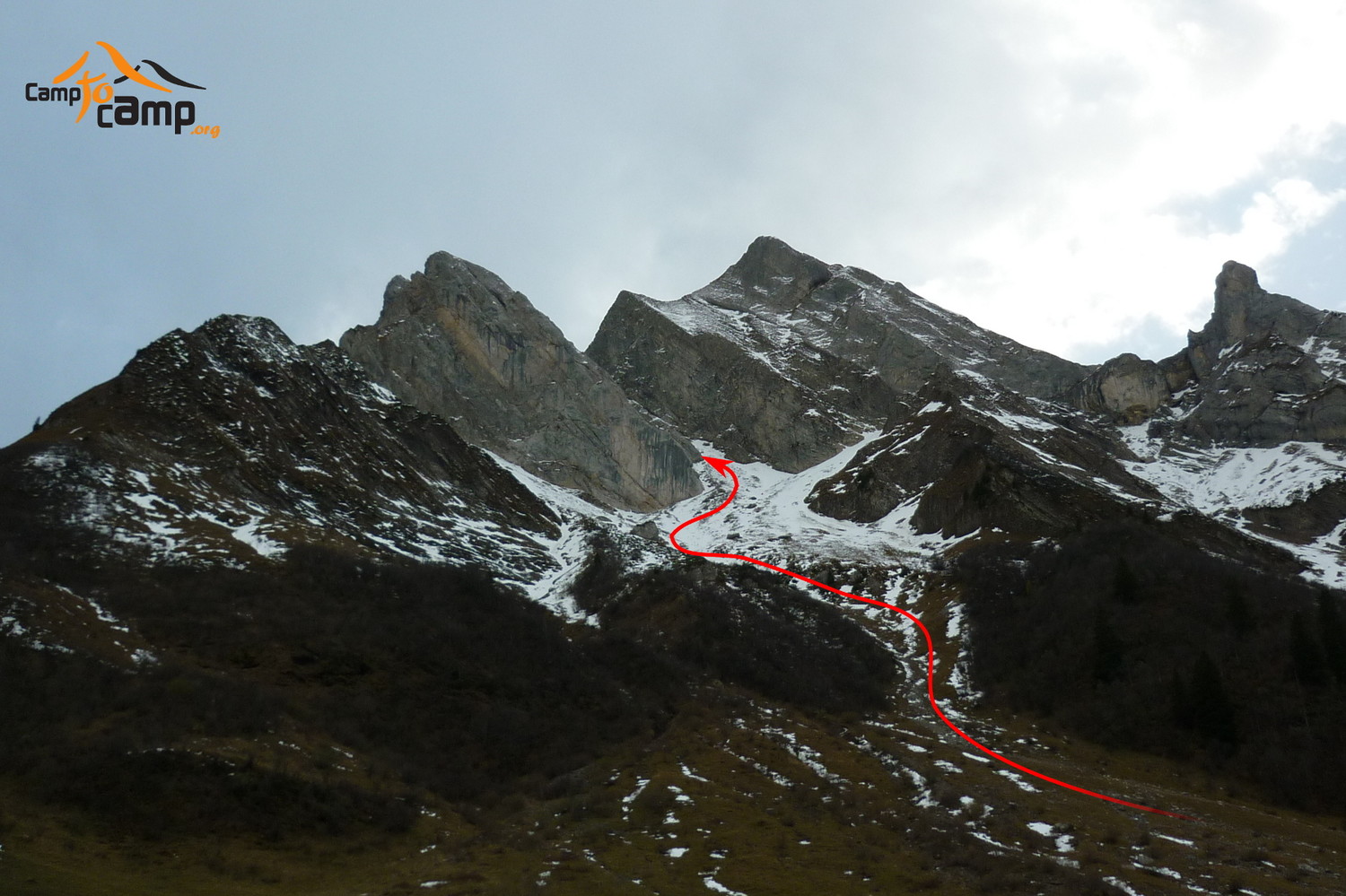 Topo : Pointes de la Blonnière, accès à l'arête à Marion
