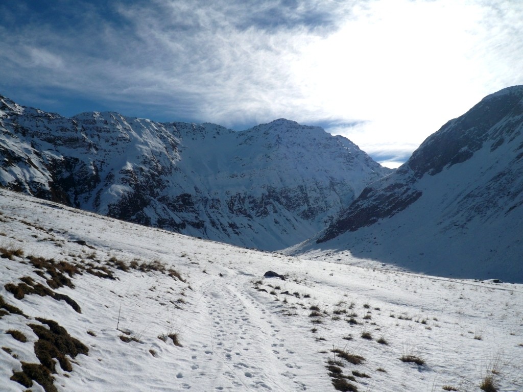 Dans le fond du vallon, à l'altitude de chaussage