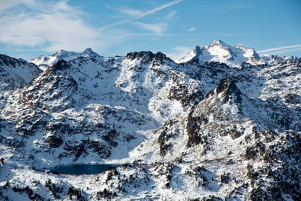 Pic Long, Néouvielle, lac du Campana depuis Pene Arrouye