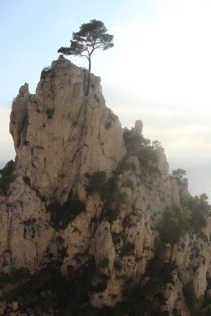 L'aiguille de l'Eissadon vue du pilier W. La voie sur les traces de Gaston se fait par l'autre versant.