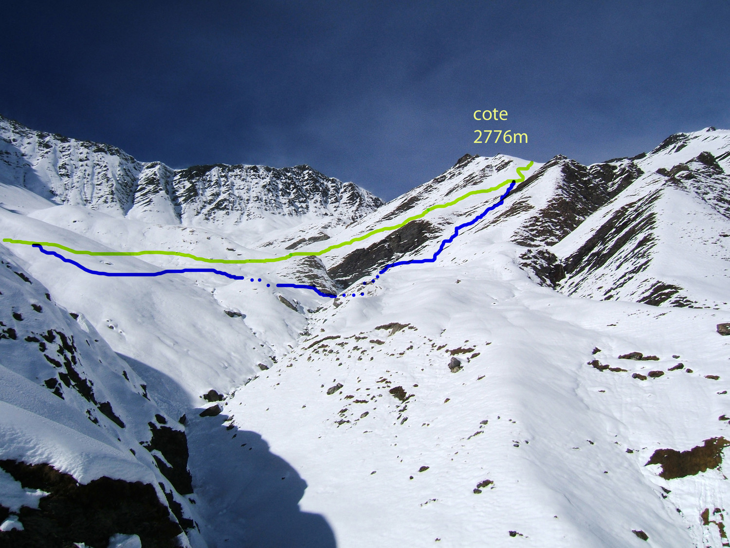 Passage sous la cote 2776m