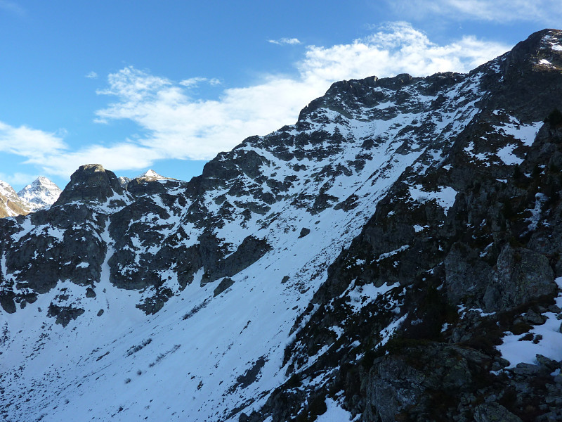 Enneigement sur le haut de la face N