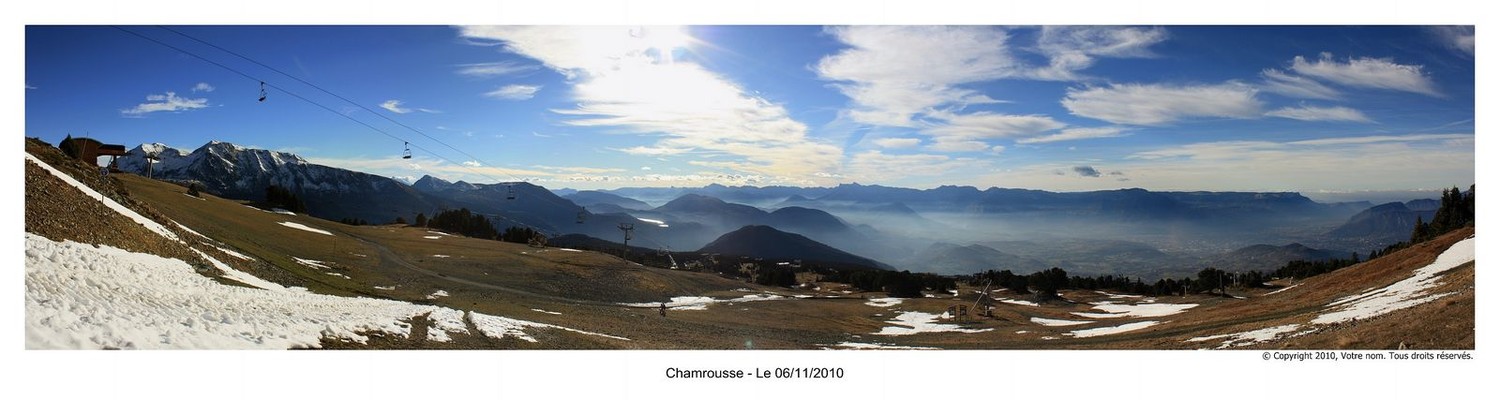 Panoramique 3 : Vue du Taillefer à la plaine Grenobloise