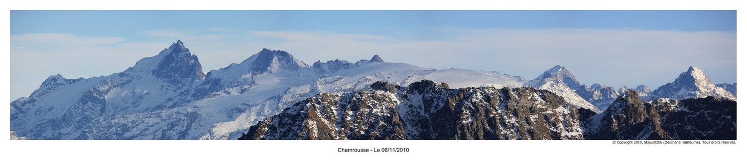 Panoramique 6 : Les Ecrins, de la Meije au glacier des 2 Alpes