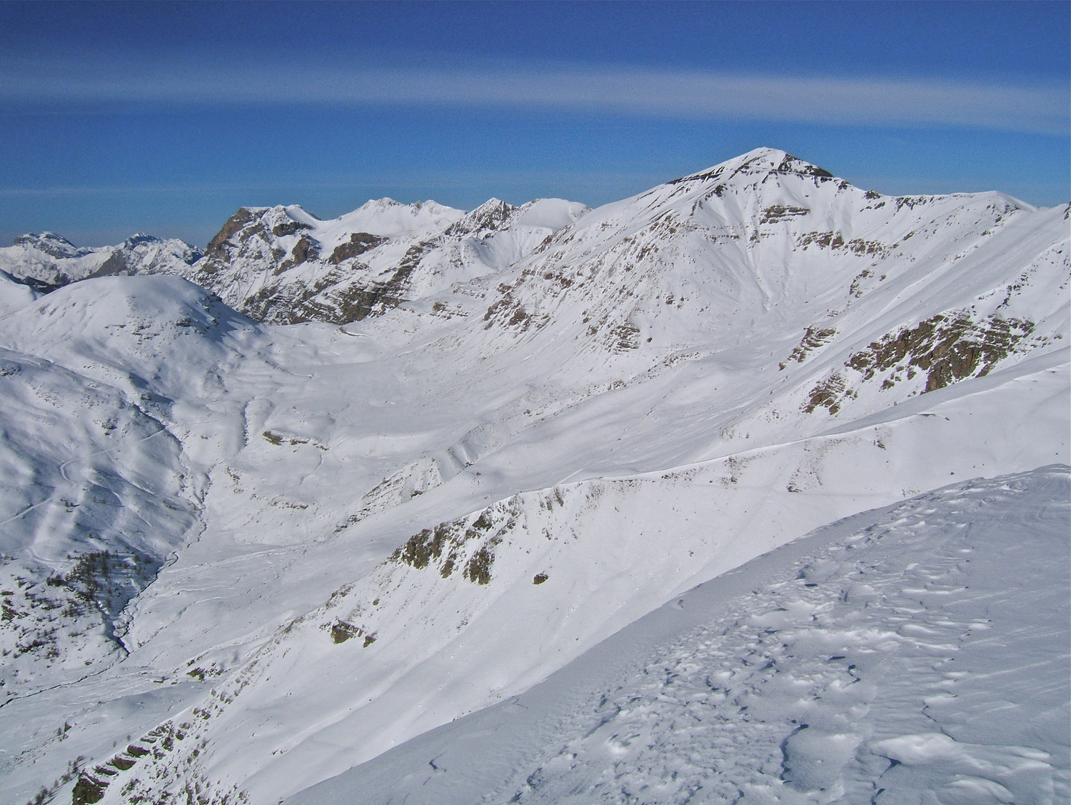Cime de la Bonette vue de la Crête de Rougne