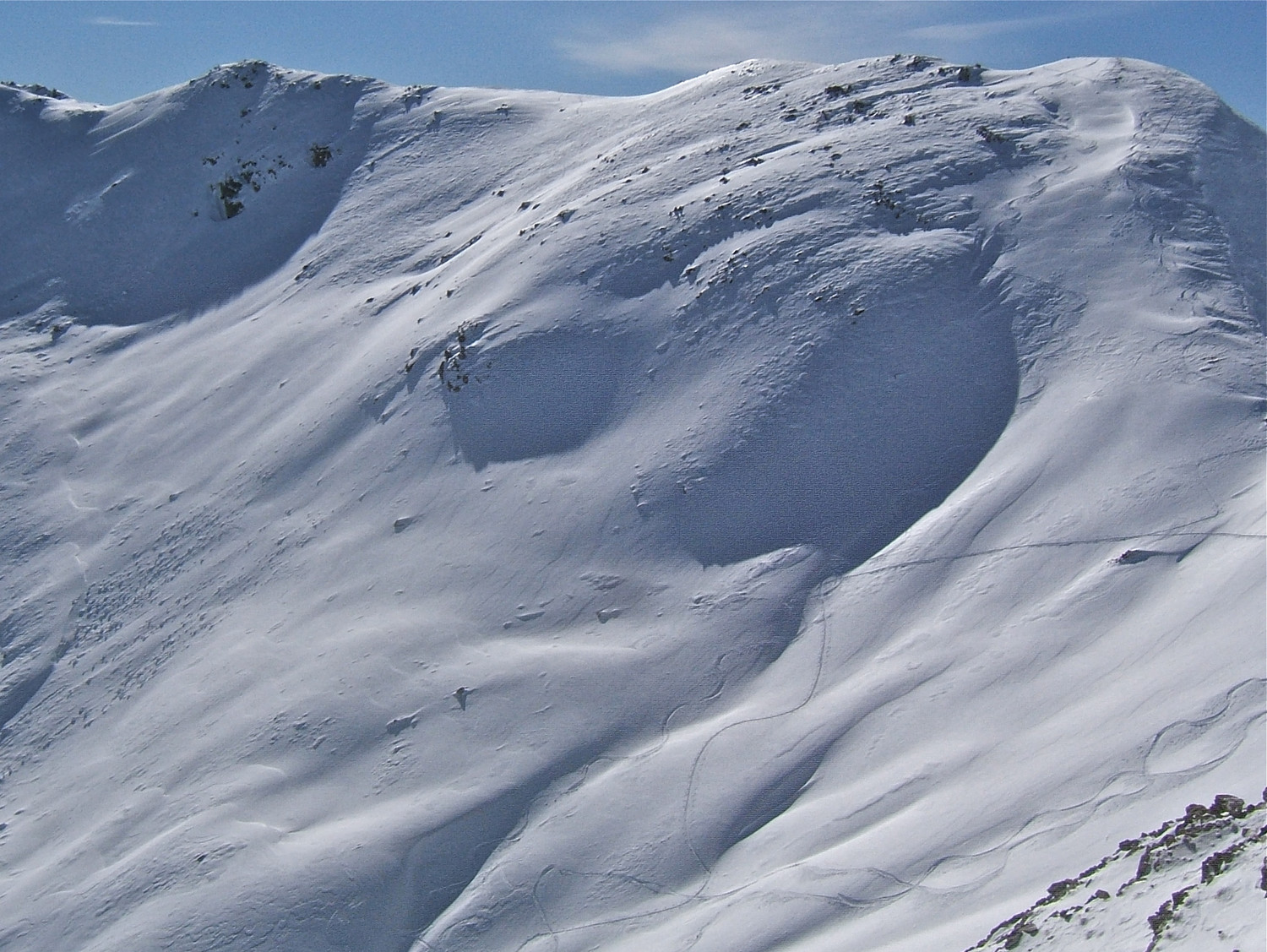 Ma trace de descente de la Crête de Rougne vue de Pte Colombart