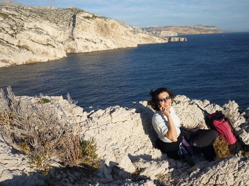Fany à la sortie de l'arête
