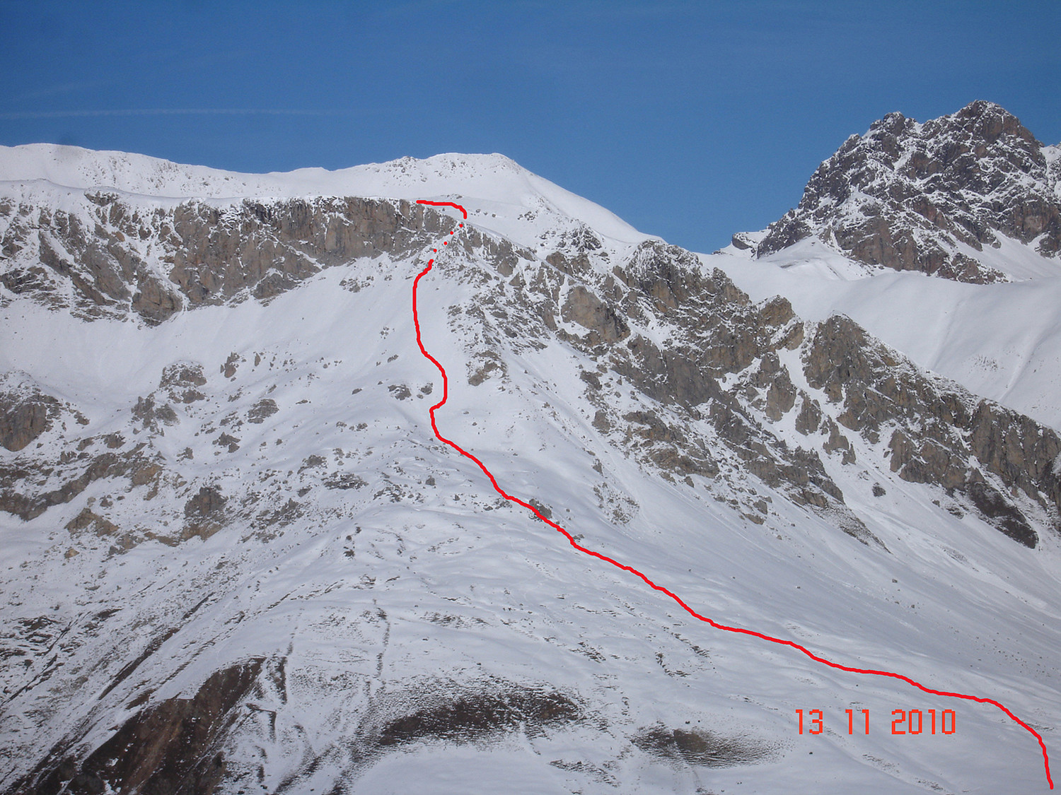 Passaggio per salire alla Punta Casana 3007 m.