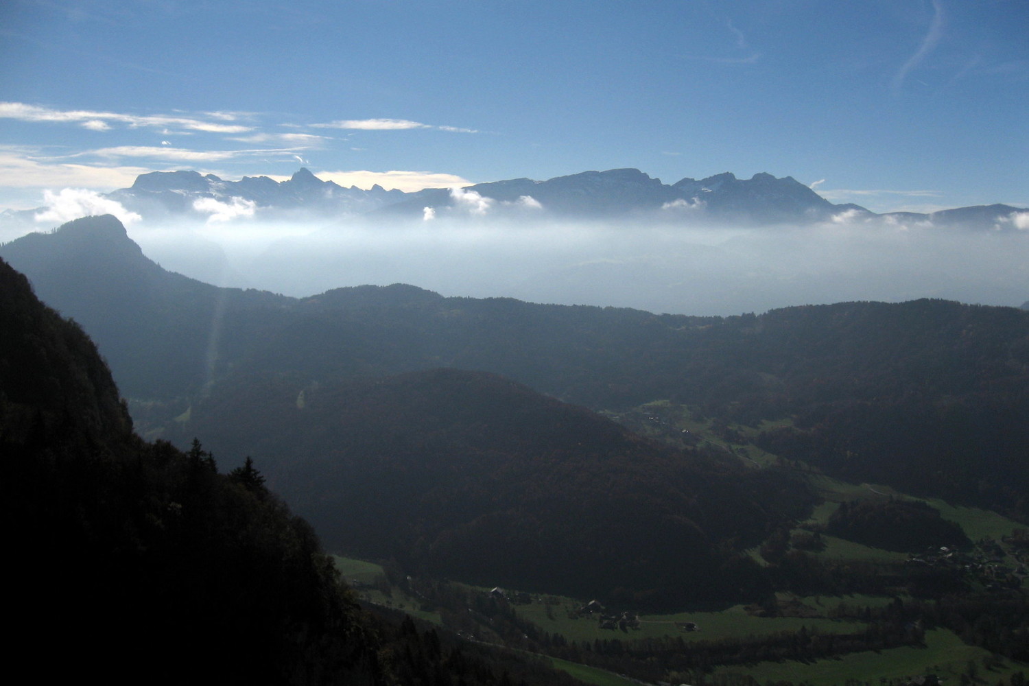effet de brume en fond de vallée