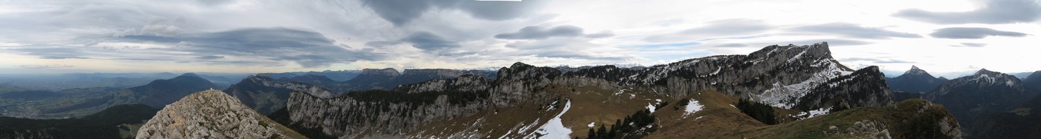 Panorama du sommet : plus beaucoup de neige