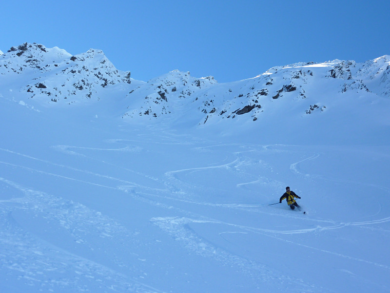 Descente dans la Combe du Pra