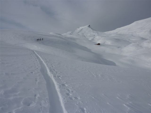 Salendo al Piz Tarantschun.Sopra l'alp Tumpriv a quota 2300 ca.(pochi metri prima dell'abbandono degli svizzeri)