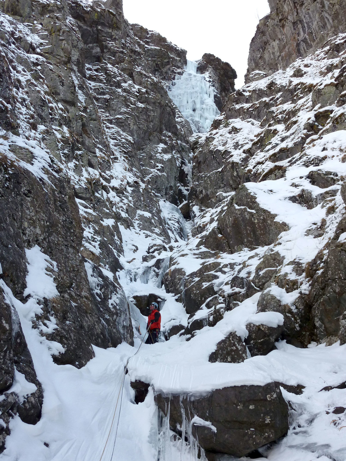 Héas - Cascade Spaghetti - Remontée du couloir