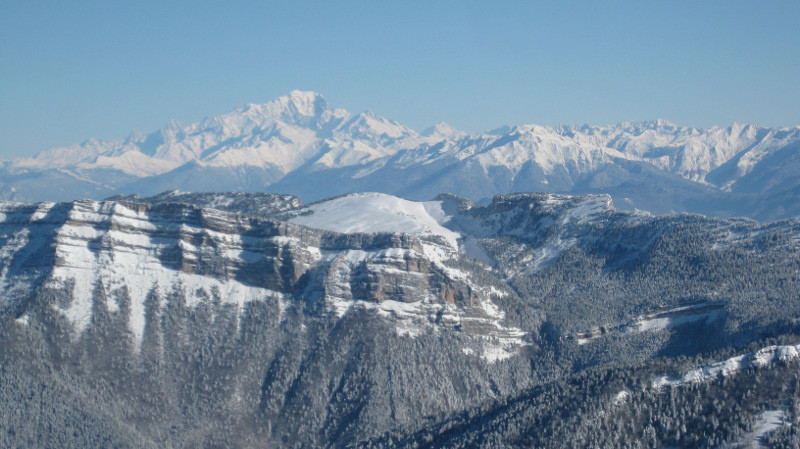 Croix de l'Alpe et Mont Blanc depuis le Grand Som