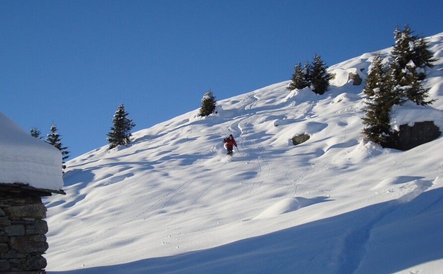 Cima di Piancabella. In discesa poco sopra il nrif Alpe di Prou
