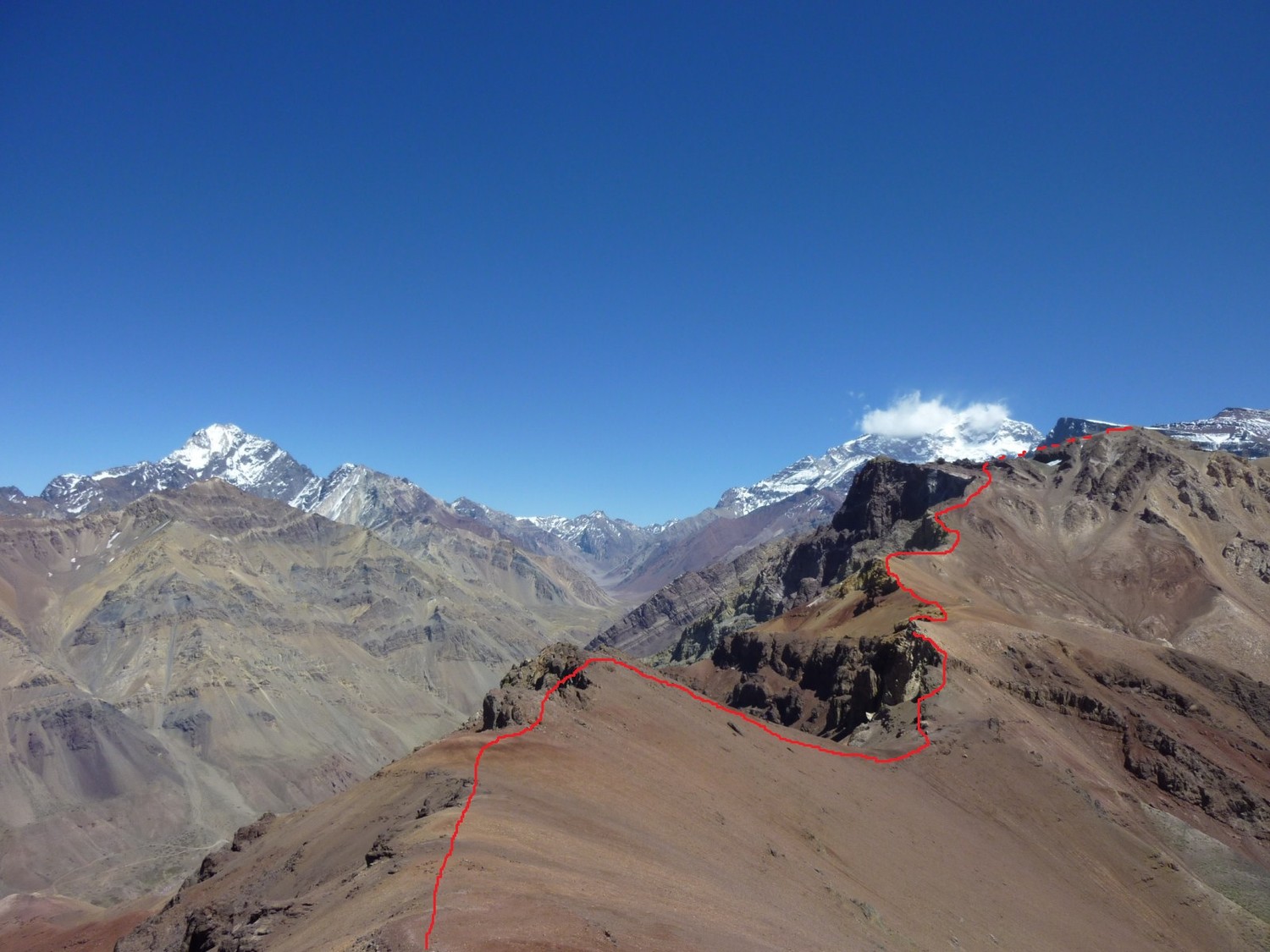 Arista S del Cerro Panta vista desde el Cerro Banderitas