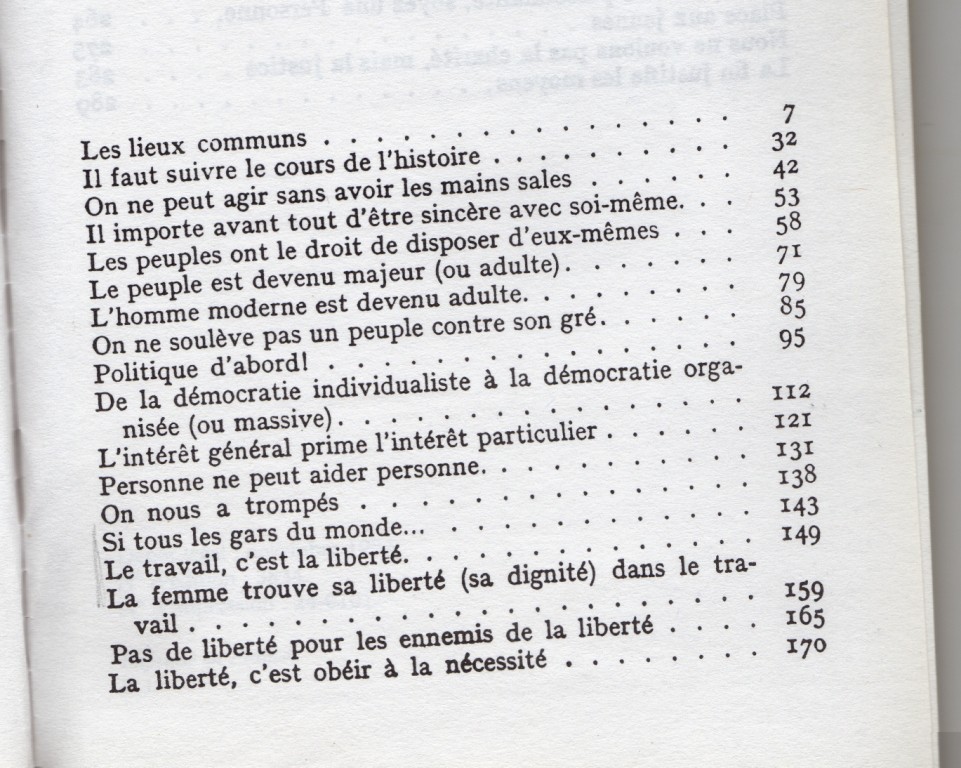 Table des matières (1)