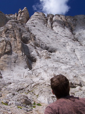 The route from large ledge. The route from large ledge.