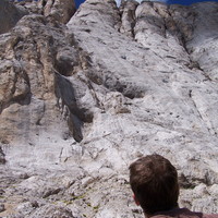 The route from large ledge.