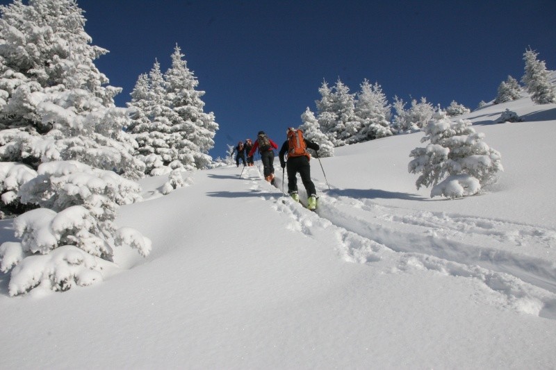 Yannick, Wilfrid, Romain et Nicolas à la montée vers le Petit Croise Baulet